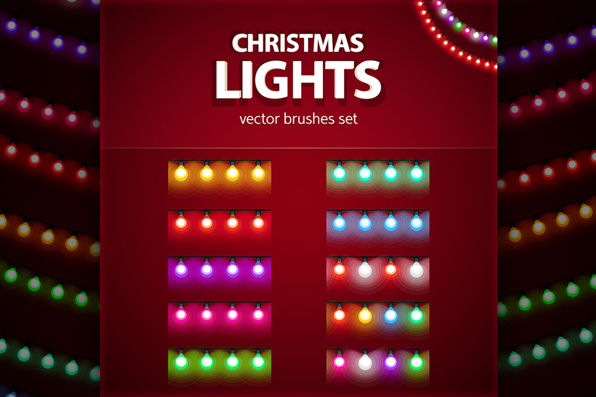 Christmas Lights Decorations Set, a Decorative Illustration by Voysla's Shop (Photo 8 of 12)