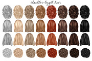 Hair clipart large set, an Illustration by Elenbushe (Thumbnail 2 of 11)