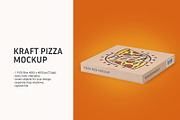 Kraft Pizza Box Mockup, a Cups & Container Mockup by ShooShooShop (Thumbnail 1 of 4)