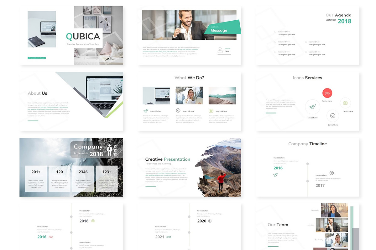 Qubica - Google Slides Template, a Presentation Template by AQR Studio