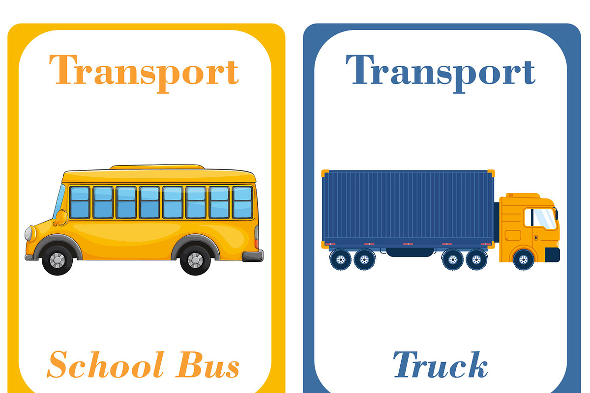 Transportation Flash Cards Kids, a Card Template by DigitalsDesigns (Photo 2 of 4)