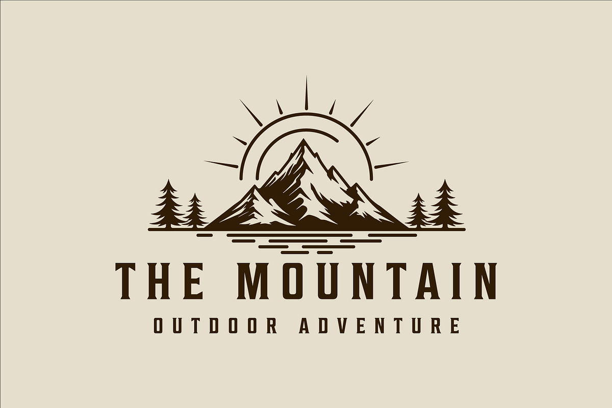 mountain and pines logo vector, a Branding & Logo Template by zyxroun shop