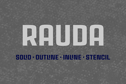 Rauda Font Family, a Sans Serif Font by Graviton Font Foundry