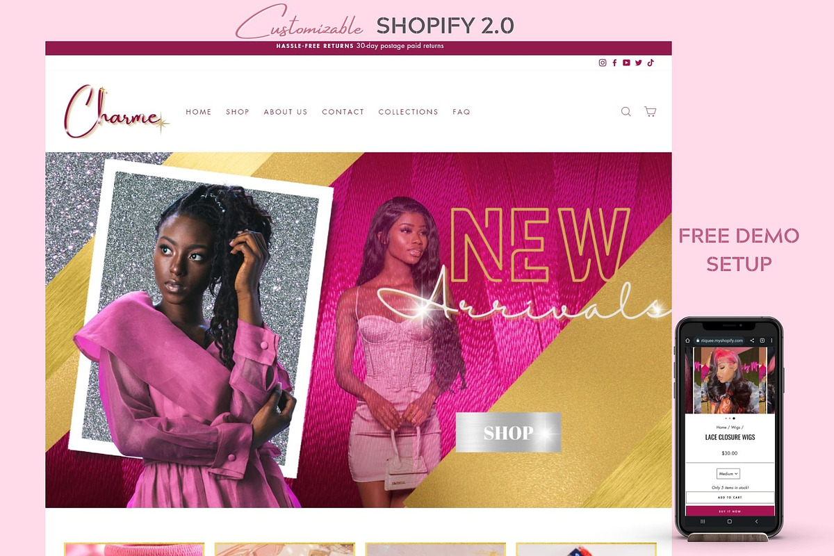 Shopify Theme-CharmeBoutique, a Landing Page Template by Millennials Marketing (Photo 1 of 10)