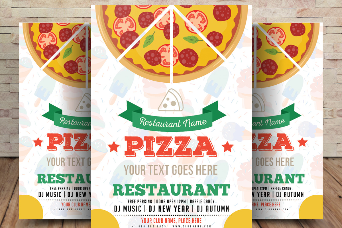 Pizza Pizzeria Restaurant Flyer, a Flyer Template by graphicforest