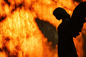Angel silhouette at sunset, a Photo by Beautiful things