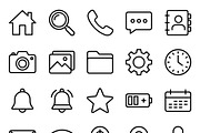 34 Smartphone Essentials Icon Set, an Outline Icon by adenpinkstore (Thumbnail 1 of 15)