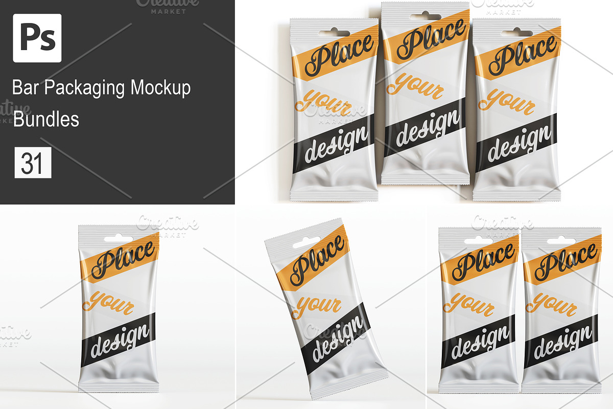 Bar Packaging Mockup Bundles, a Packaging Mockup by Ambo Ampeng (Photo 1 of 32)