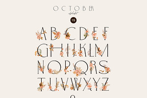 OCTOBER Watercolor Autumn Set