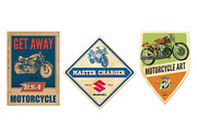 retro motorcycle badges, a Graphic by Liviu (Thumbnail 2 of 5)