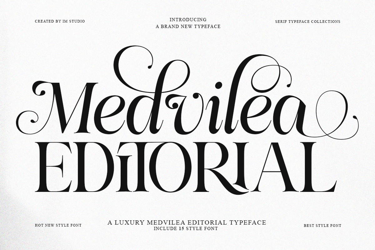 Medvilea Editorial | 15 Style Font, a Serif Font by IM Studio (Photo 1 of 13)