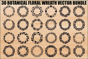 Botanical Floral Wreath SVG Bundle, an Illustration by Designs_River