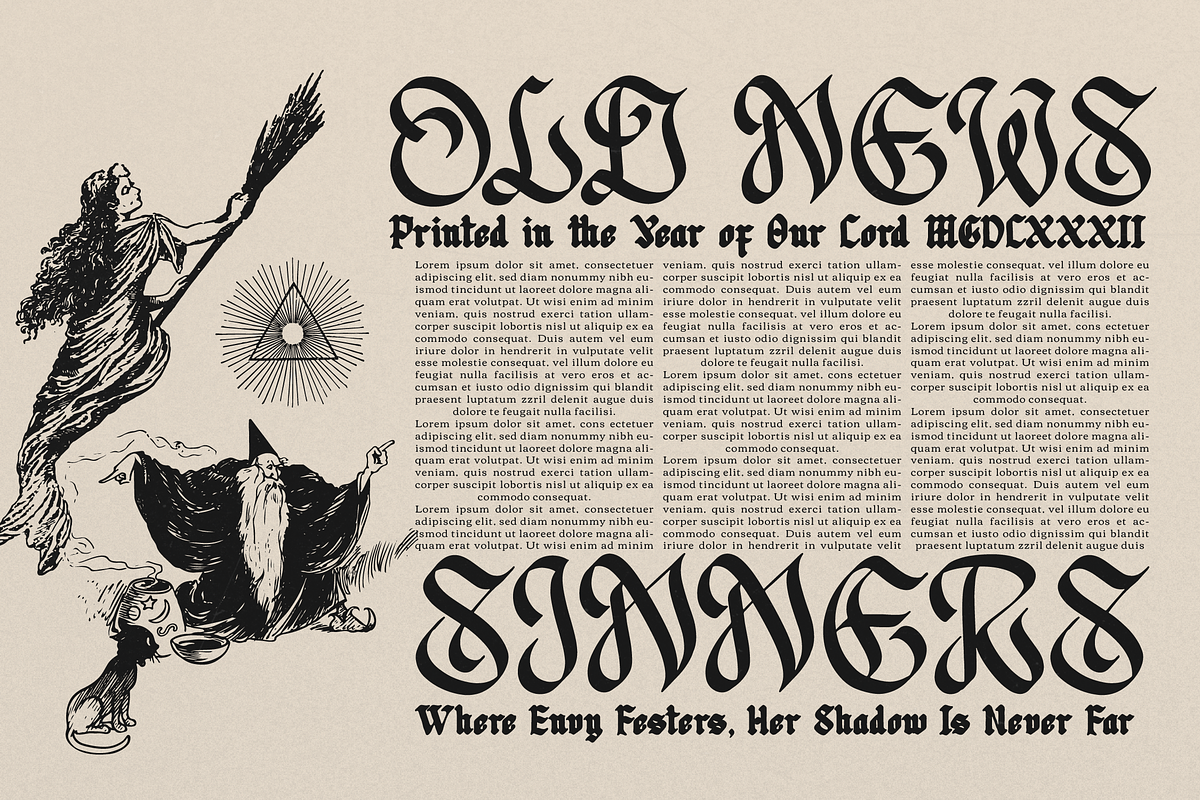 Redagon | Blackletter Typeface, a Blackletter Font by Denustudios (Photo 9 of 12)