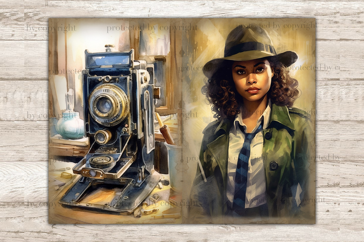 Detective Collage Sheet Black Woman, a Person Illustration by GlamArtZhanna (Photo 9 of 9)