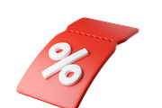 Flying red 3D discount coupon, an Object 3D Model by Hannet (Thumbnail 6 of 7)