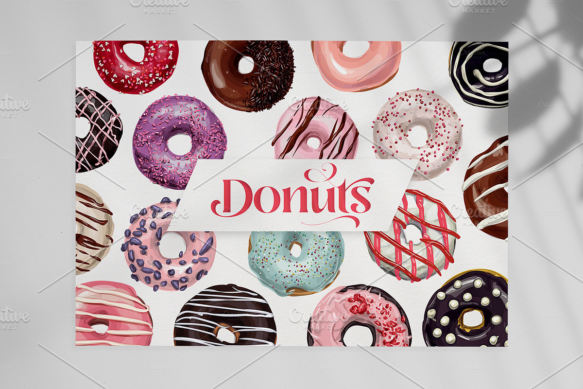Donuts VECTOR illustrations, a Food Illustration by Natalka Dmitrova art (Photo 8 of 27)