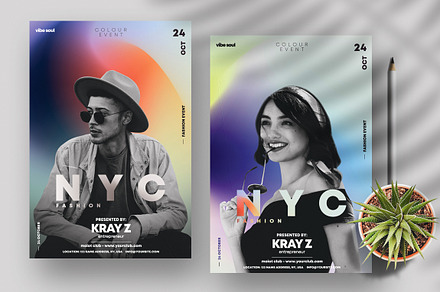 NYC Fashion Event - 2 Flyers (PSD), a Flyer Template by PixelsDesign