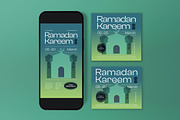 Green Ramadan Kareem Flyer Set, a Flyer Template by graphicook (Thumbnail 6 of 6)
