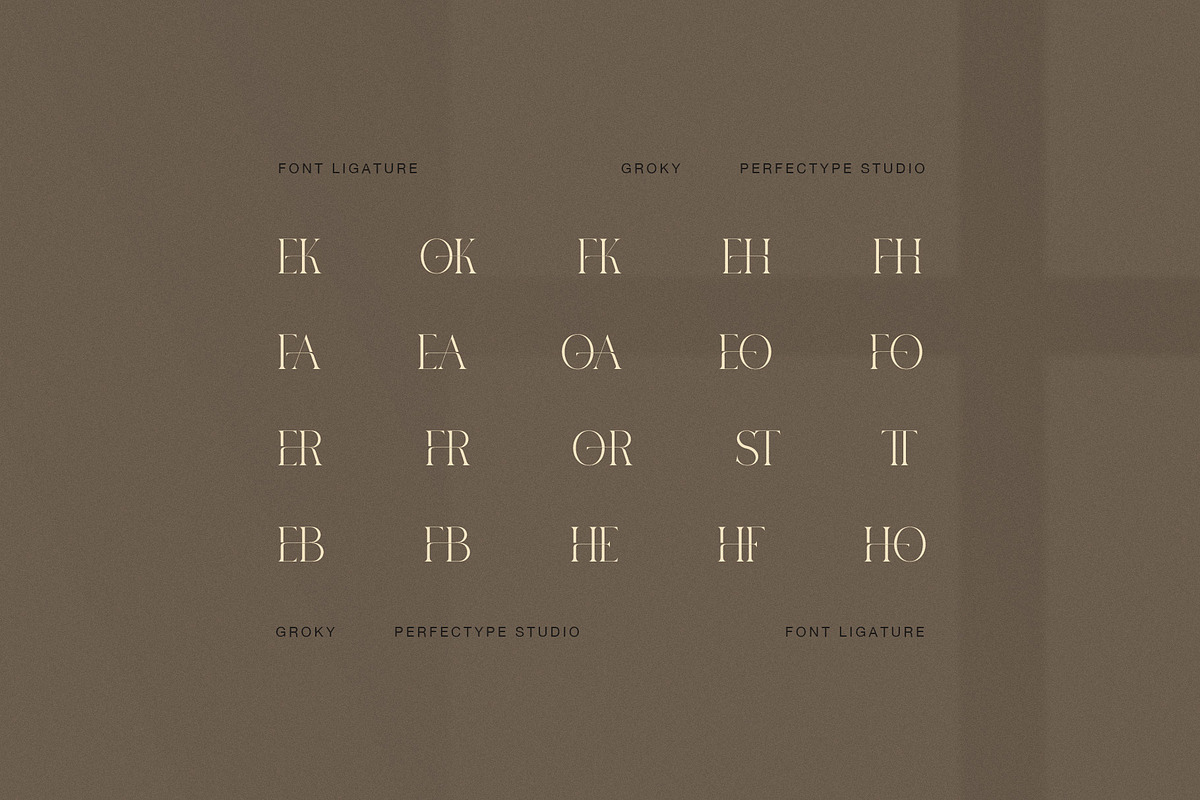 Groky Elegant Ligature Serif Font, a Serif Font by Perfectype (Photo 8 of 8)