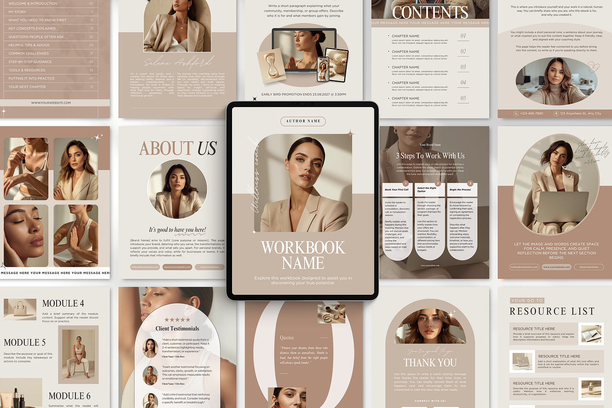 Wellness Coach Ebook Template Beige, a Magazine Template by DigiPax (Photo 1 of 11)
