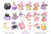 Kawaii Halloween Clipart, a Decorative Illustration by MockupWizard (Thumbnail 2 of 4)