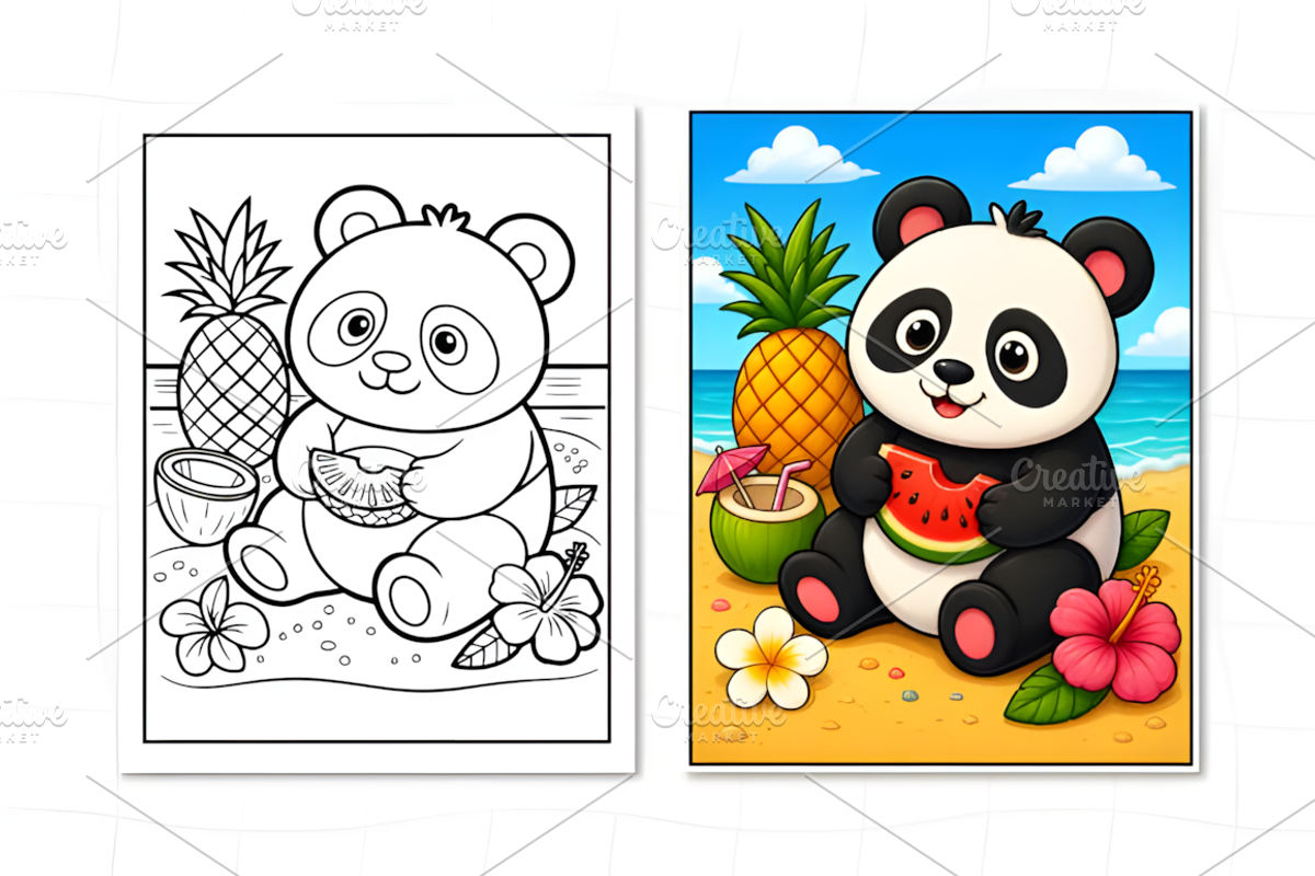 Tropical Island Friends Coloring, an Animal Illustration by Design Station (Photo 4 of 7)