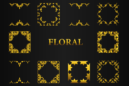golden floral frame v7