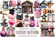 Cute Witchy Autumn Clipart, an Illustration by OK Design (Thumbnail 1 of 5)