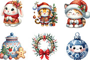 Chinoiserie Christmas Clipart, an Illustration by CraftArtStudio (Thumbnail 2 of 6)
