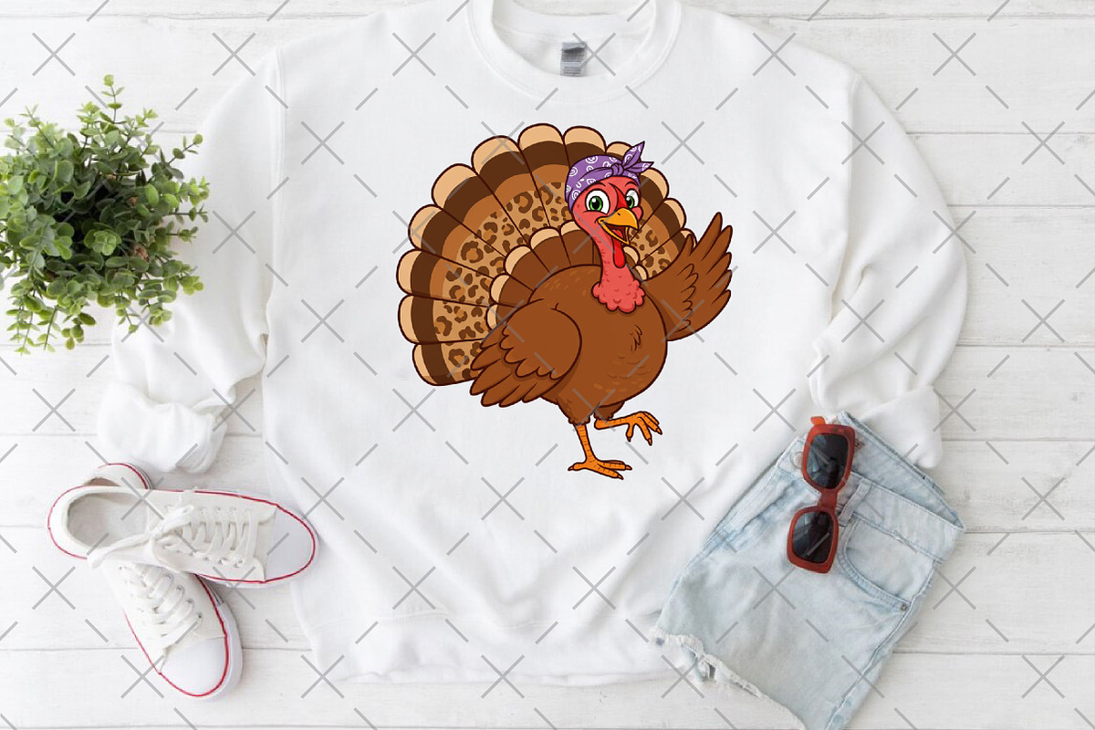 Leopard Turkey Thanksgiving PNG, an Illustration by Craft Nest (Photo 2 of 6)
