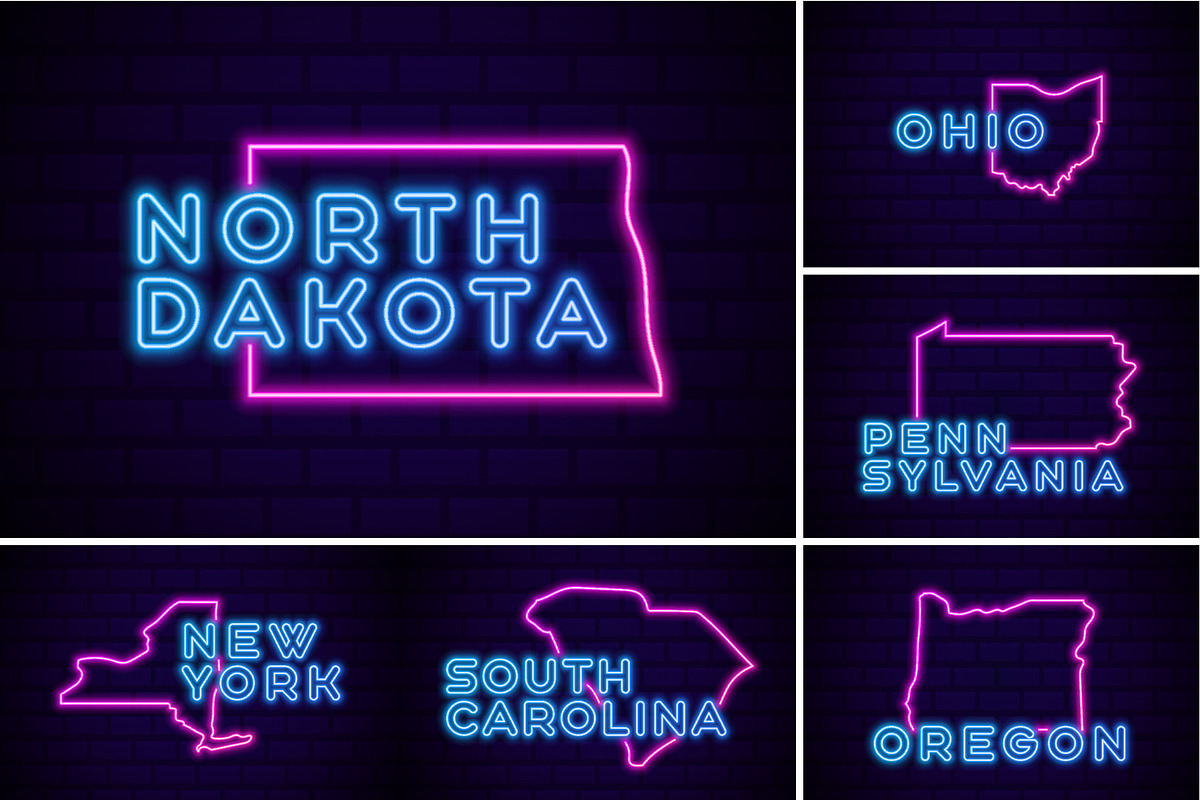 50 USA Neon States, an Object Graphic by Lunarts Studio (Photo 5 of 7)