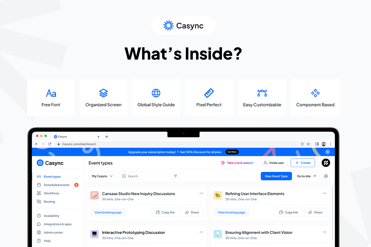 Casync - Appointment Dashboard, an UI Kit Template by cansaasstudio (Photo 2 of 6)