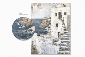 White Washed Greece Paintings