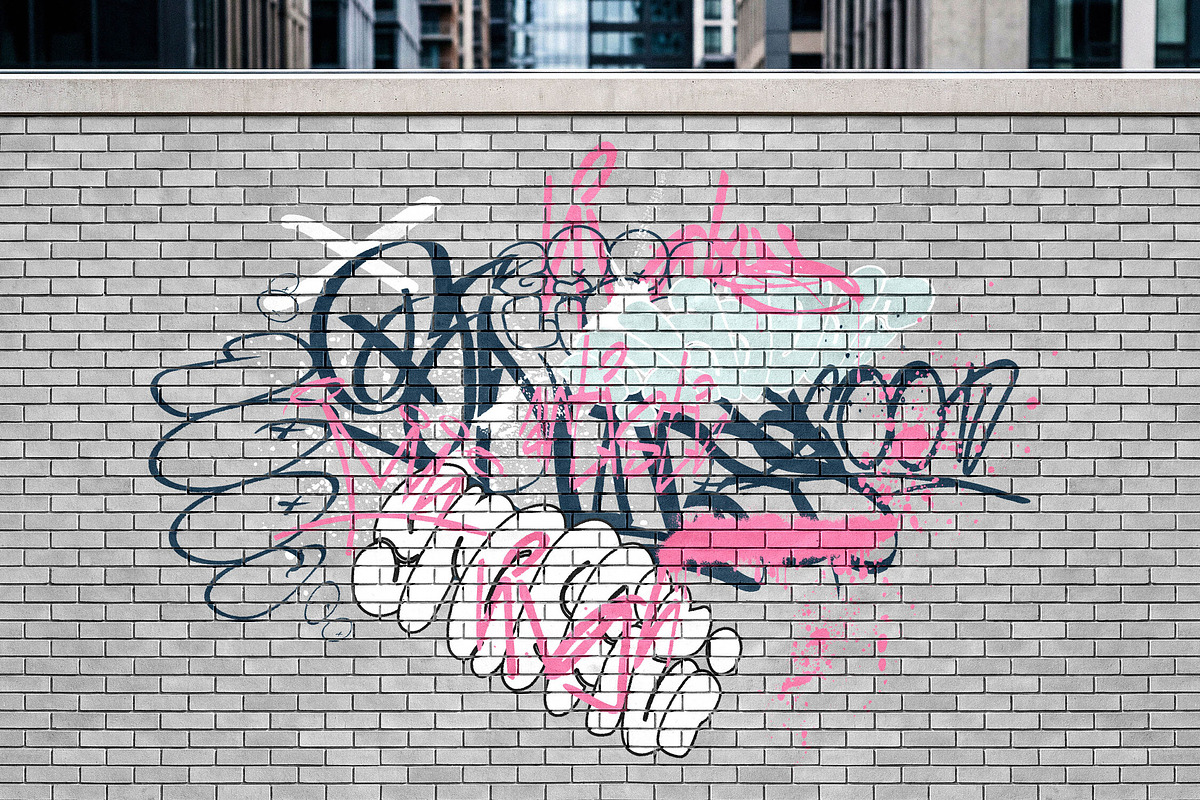 Urban Brick Wall Mural Mockup, an Advertising Mockup by Design Squad (Photo 2 of 4)