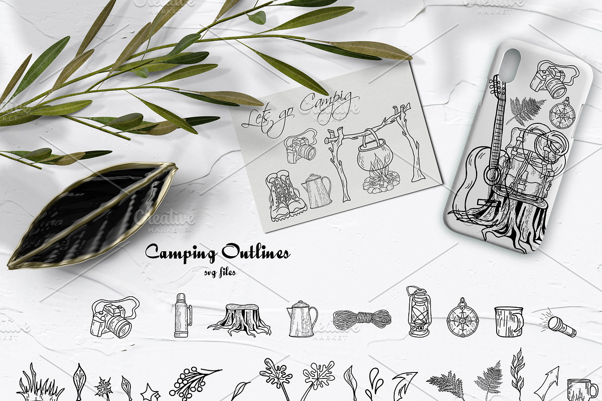 Wild Camping Watercolor Collection, a Sport Illustration by BarvArt (Photo 16 of 22)