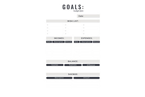 Goals Of Personal Monthly Budget