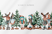 Christmas Snowmen Cartoons & Trees, an Animal Illustration by Jeanna Draw (Thumbnail 9 of 13)