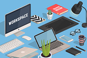 Workspace VECTOR isometric icons, a Finance Illustration by Natalka Dmitrova art (Thumbnail 2 of 16)