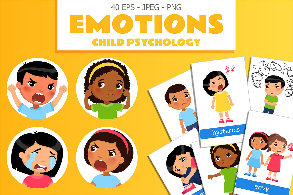 Emotion Flashcards, Child Psychology, an Education Illustration by Valin Malin (Photo 1 of 7)