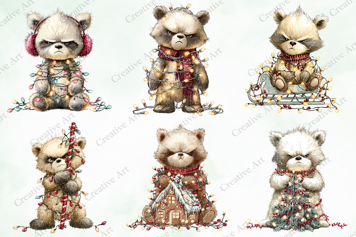 Whimsical Christmas Teddy With Light, an Illustration by Creative Art (Photo 3 of 10)