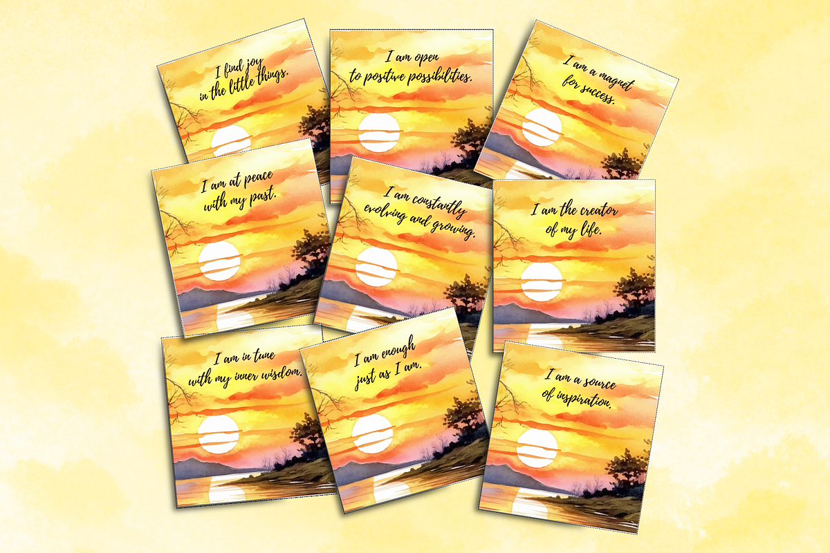 Inspirational Affirmation Cards, a Card Template by SimoDigitalArt (Photo 4 of 7)