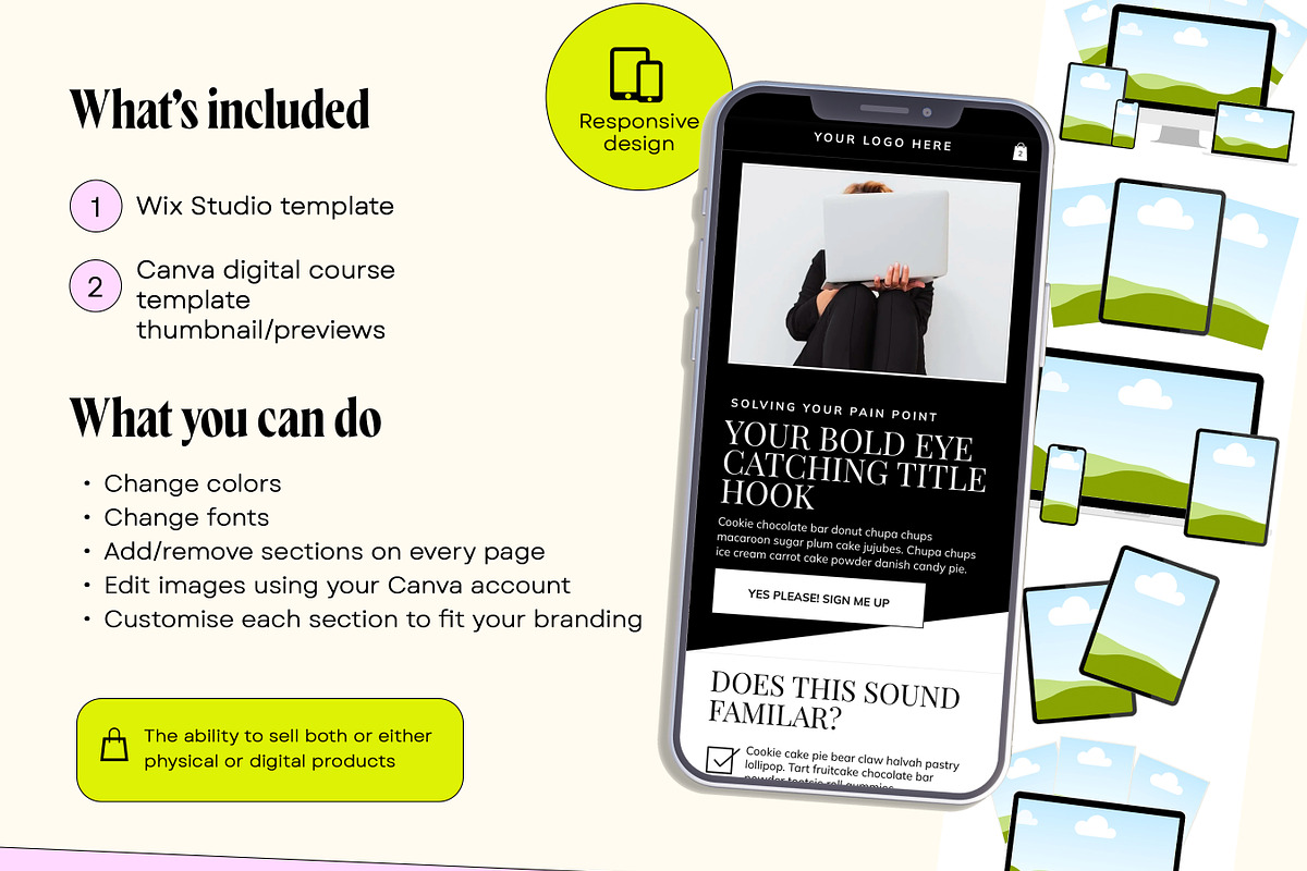 Minimal Wix Sales Page Template, a Wix Template by Template Twist Shop (Photo 4 of 10)