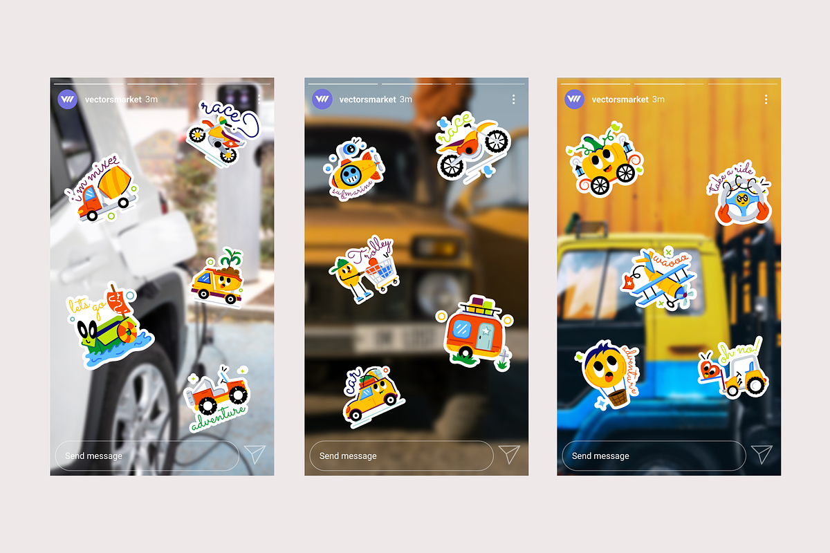 Animated Vehicle Stickers, an Emoji Icon by Prosymbols (Photo 3 of 11)