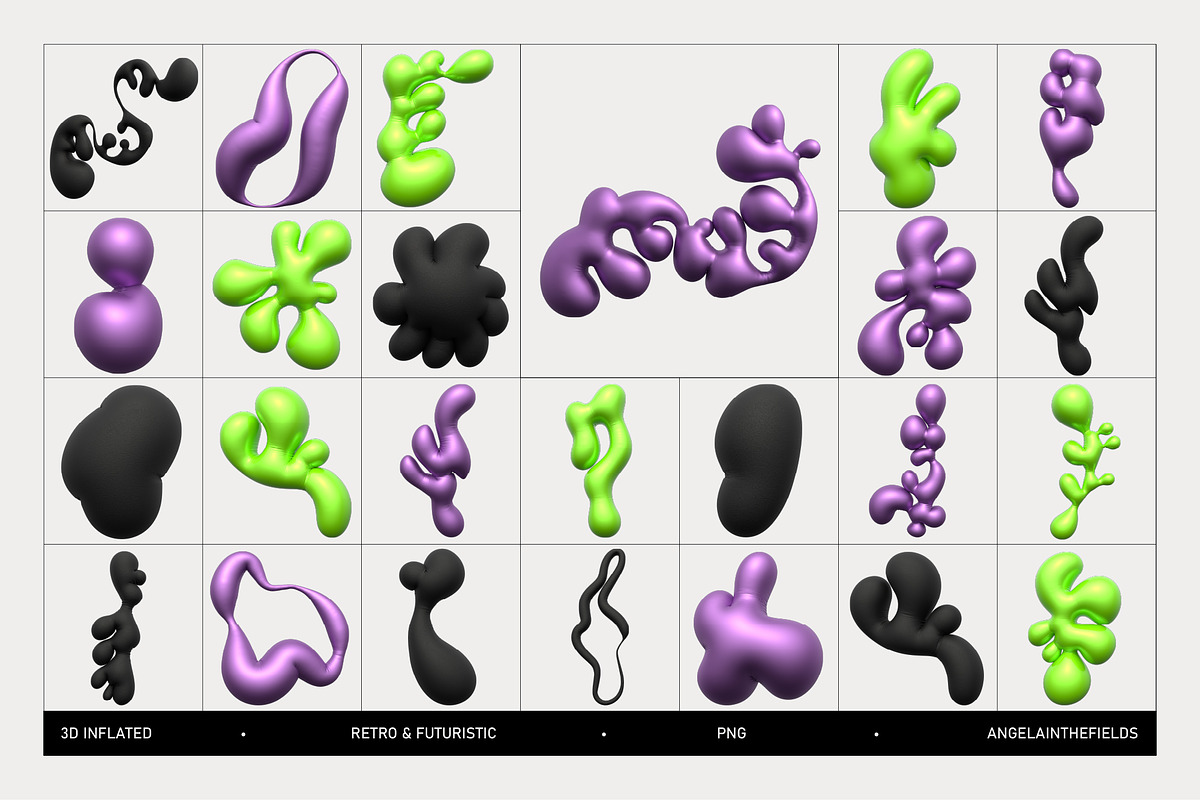 Abstract Retro Blobs Elements, an Object Graphic by angelainthefields (Photo 6 of 10)