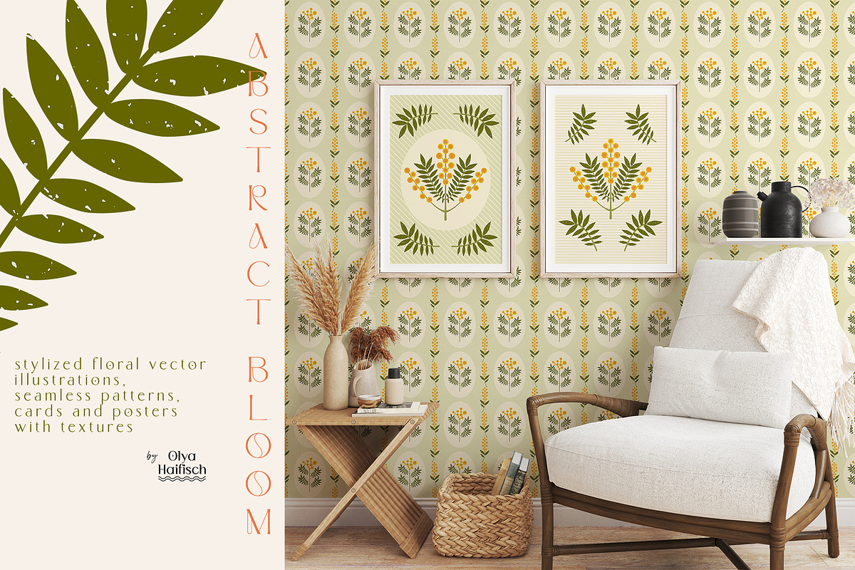 Abstract Bloom - Floral Vector Set, a Decorative Illustration by Olya Haifisch (Photo 2 of 6)