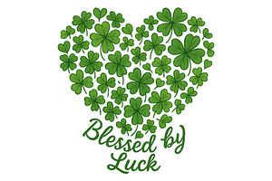 Blessed by Luck Wall Art Shamrock, a Background Graphic by LaseredNinja