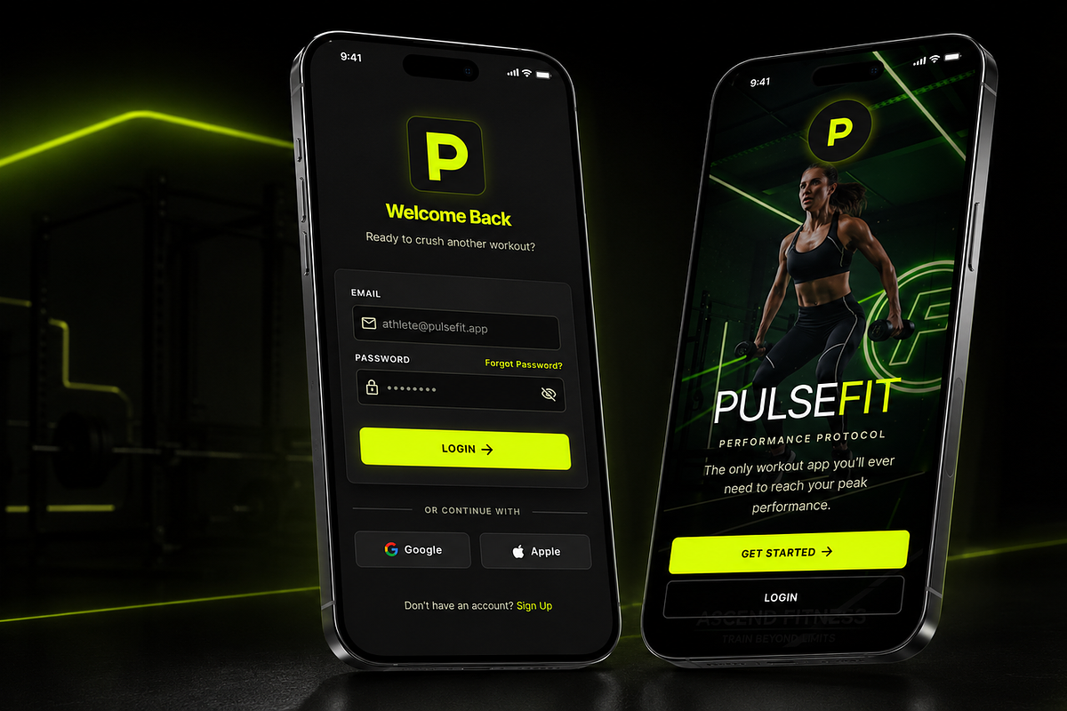 PulseFit Mobile App - Figma Design, an App Template by CodeTurtle (Photo 1 of 3)