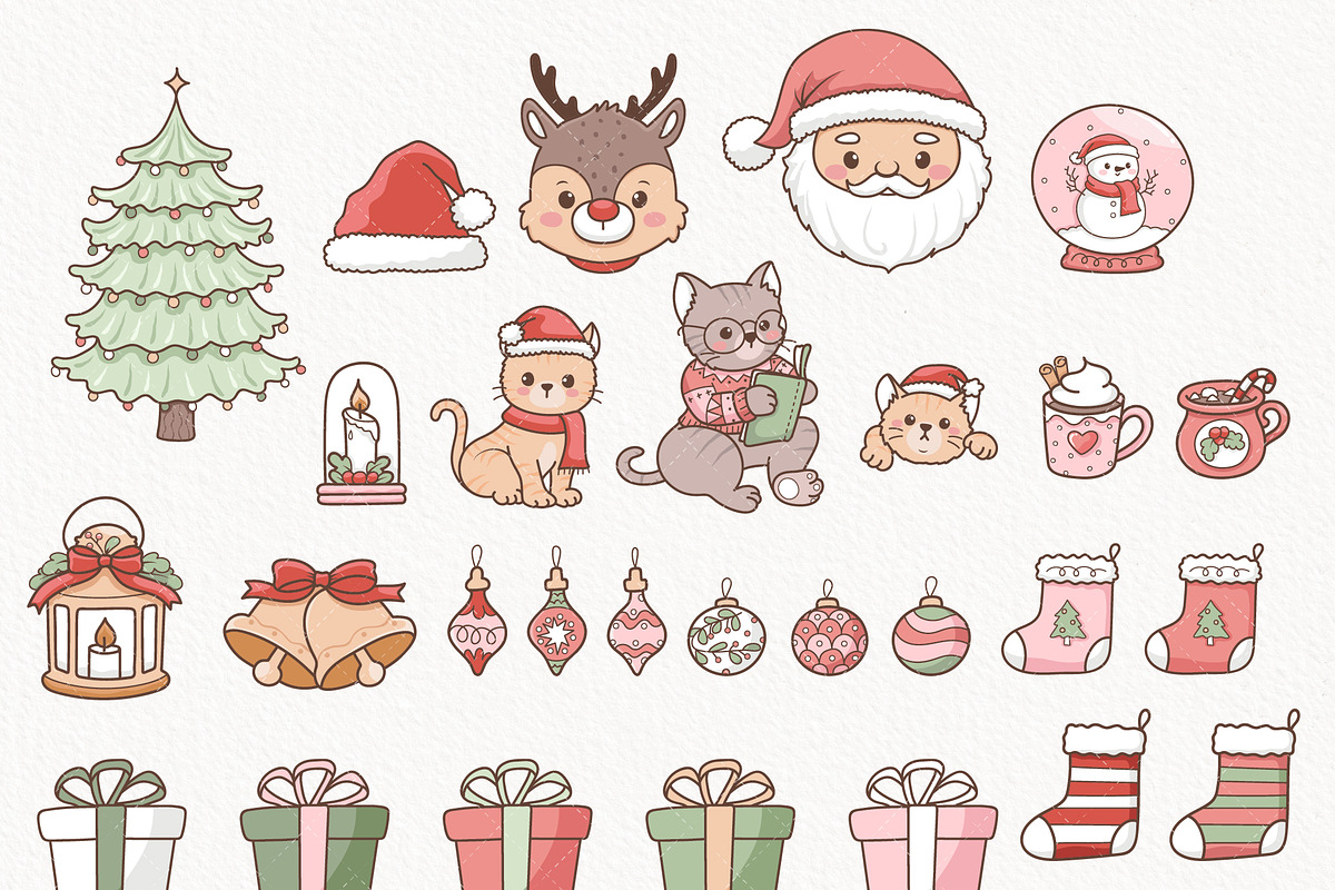 Christmas Bookish Clipart Bundle, a Seasonal Illustration by TitaLivingArt (Photo 4 of 9)
