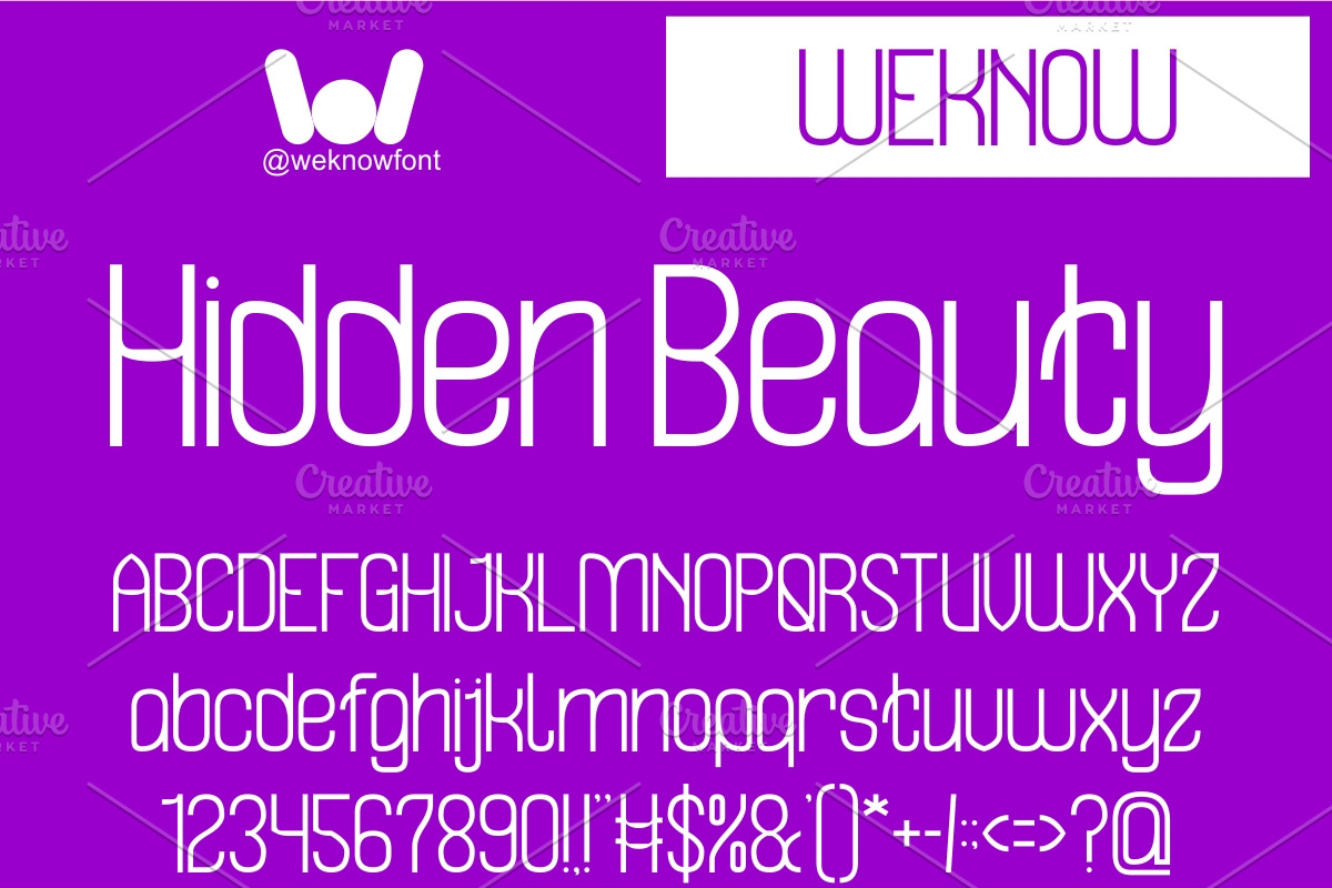 Hidden Beauty font, a Sans Serif Font by weknow (Photo 1 of 8)