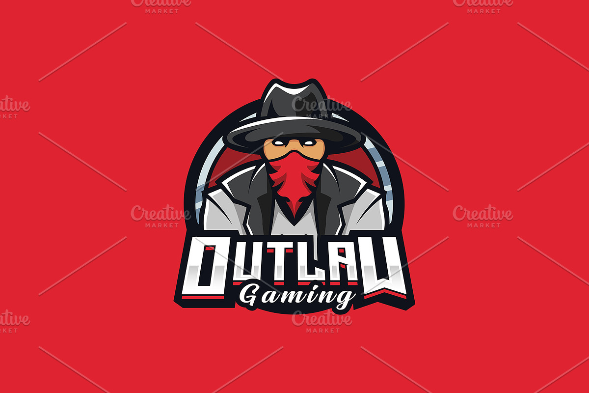 Outlaw Mascot Logo Template, a Branding & Logo Template by HasnainGFX (Photo 2 of 3)